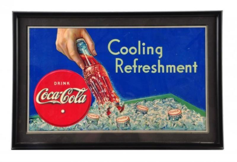 1935 Coca Cola "Cooling Refreshment" Sign.