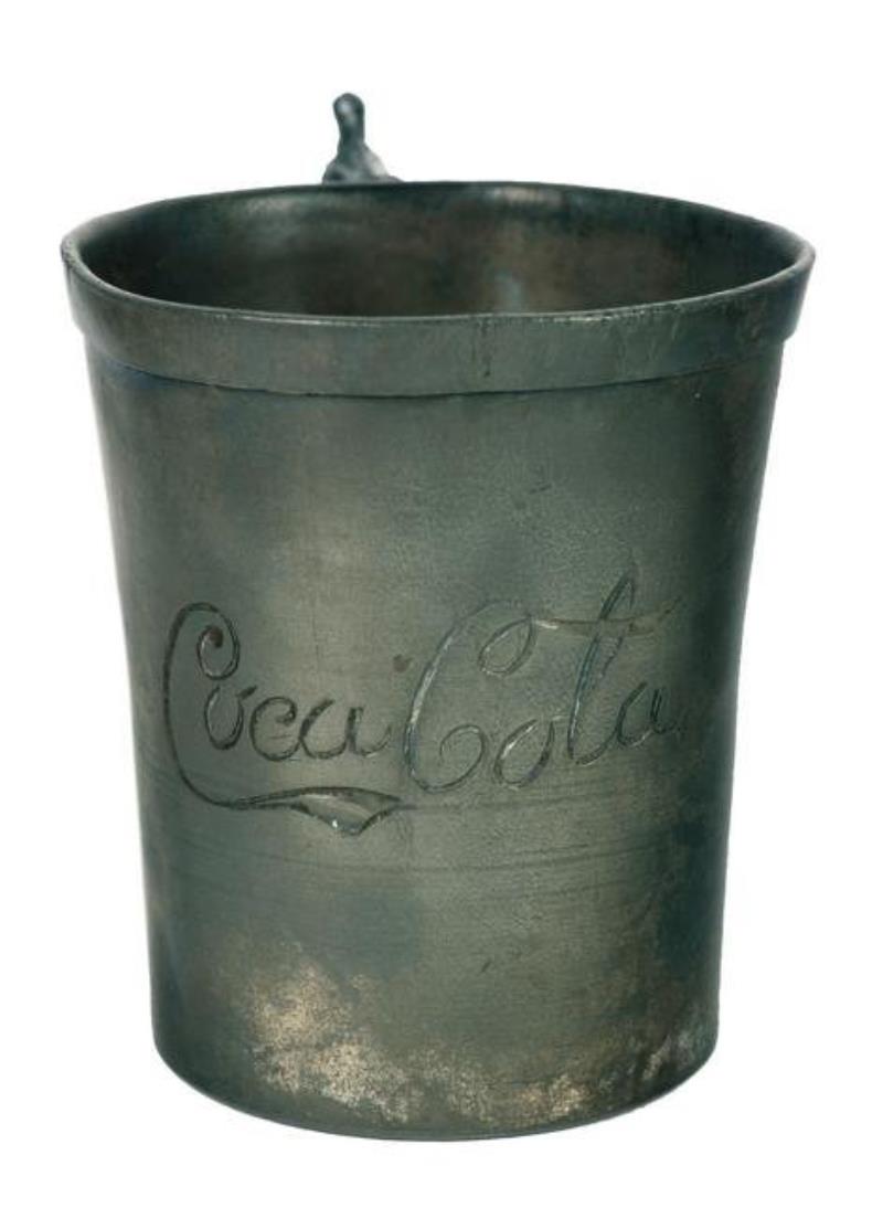 Very Rare Circa 1900 Coca-Cola Pewter Glass Holder