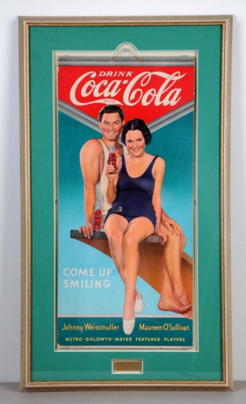 1934 Framed Coca-Cola Weismuller O'sullivan Poster