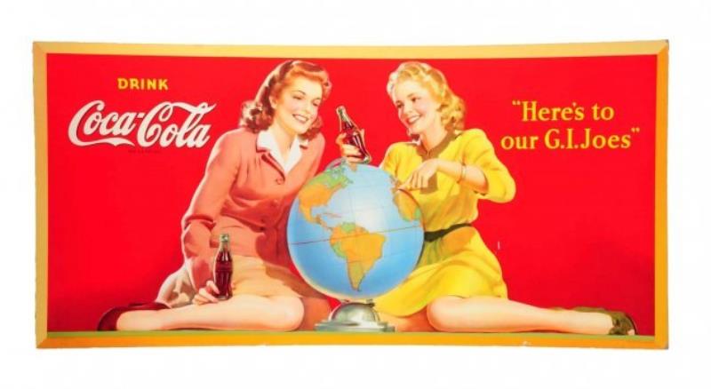 1944 Coca - Cola Cardboard Poster.