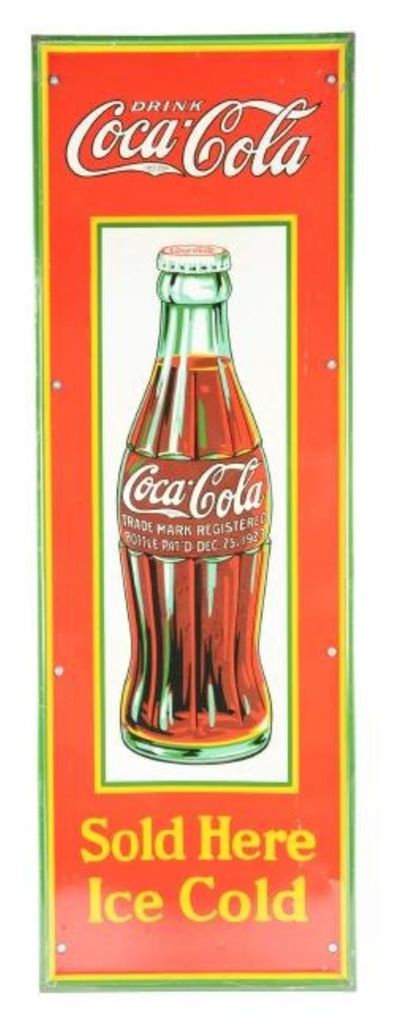 1933 Coca-Cola Embossed Tin Advertising Sign.