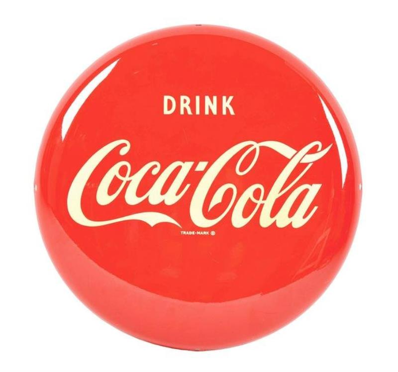 DRINK COCA COLA 16" TIN BUTTON SIGN W/ COCA COLA