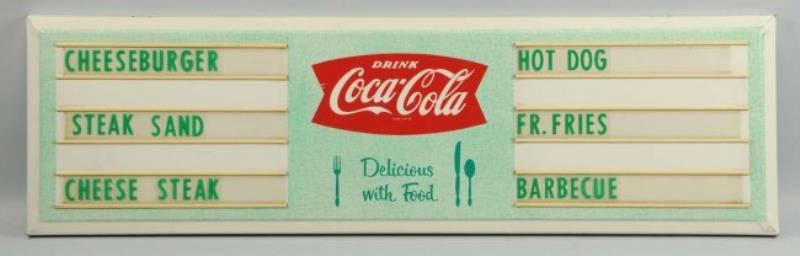 1960s Scarce Coca-Cola Tin Menu Board
