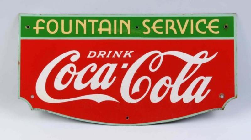 1930’s Coca-Cola Porcelain Fountain Service Sign
