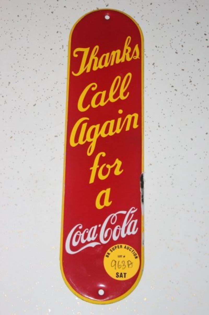 COCA COLA PORCELAIN PALM PUSH