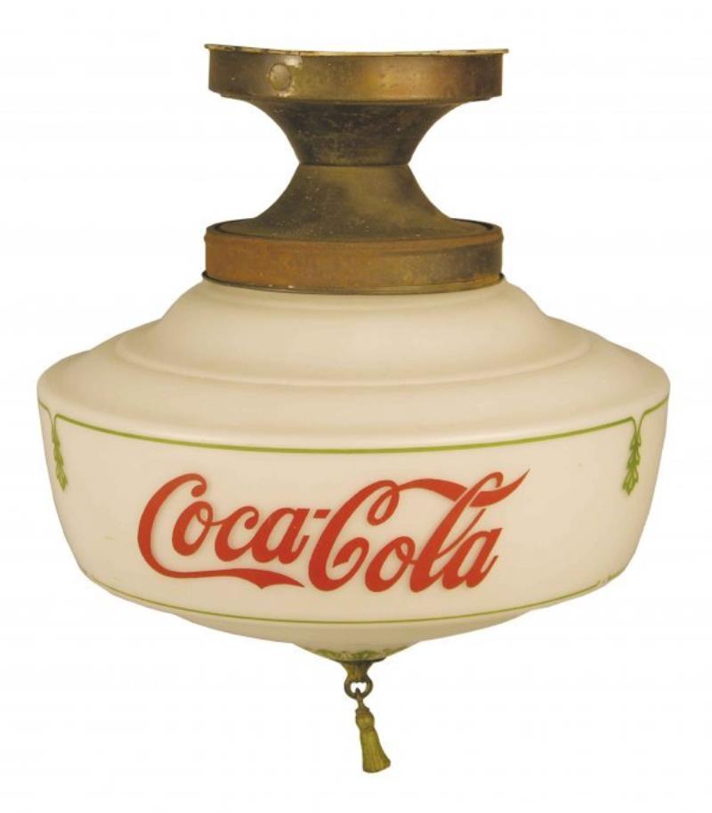 Coca Cola Milk Glass Ceiling Fixture