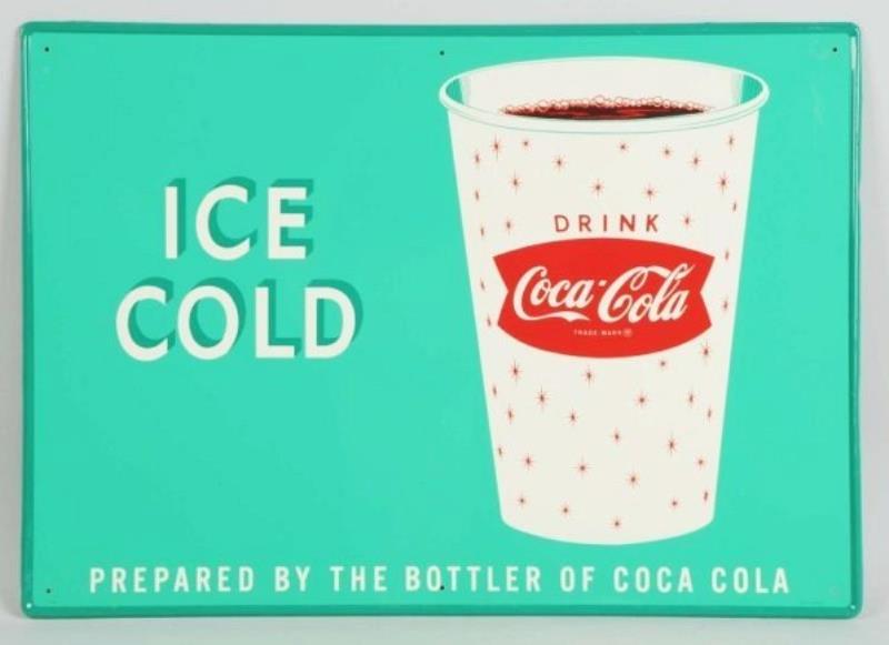 1960s Coca-Cola Cup Tin Sign