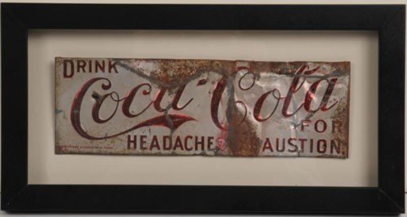 1893 TO 1901 EMBOSSED COCA-COLA TIN SIGN