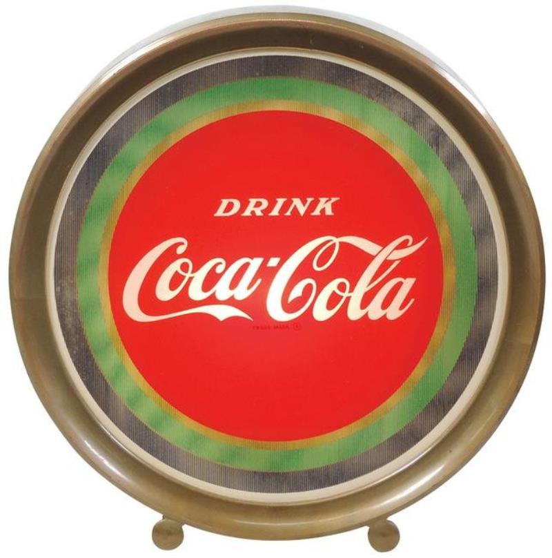 Coca-Cola Sign, lighted "Motion Effect" counter sign,