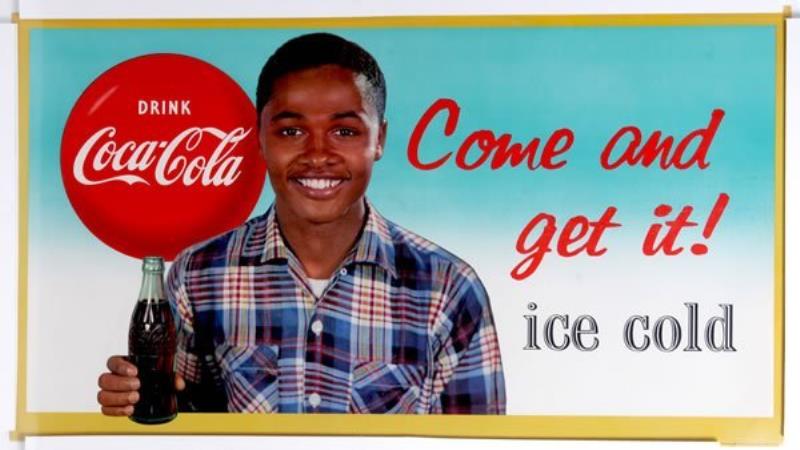 1956 COCA-COLA CARDBOARD SMALL HORIZONTAL POSTER