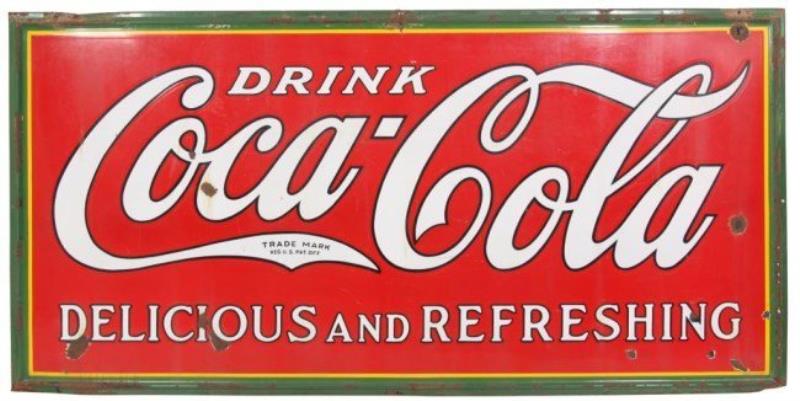 Large Coca-Cola Enamel Sign
