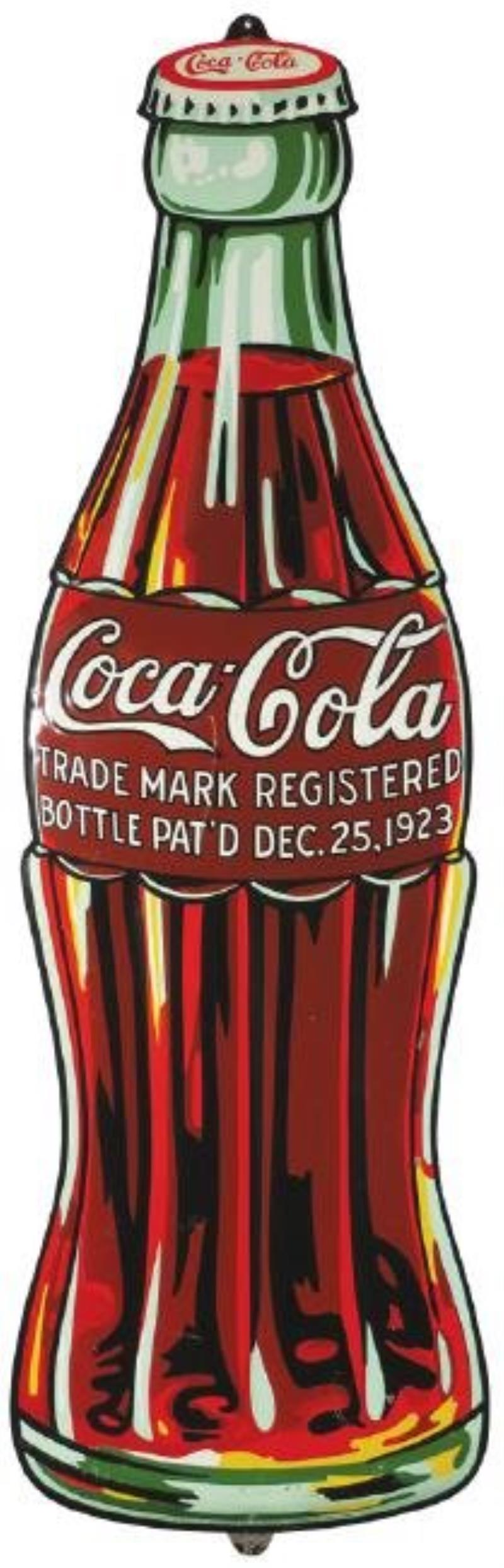 1932 Coca Cola Embossed Tin Die Cut Sign