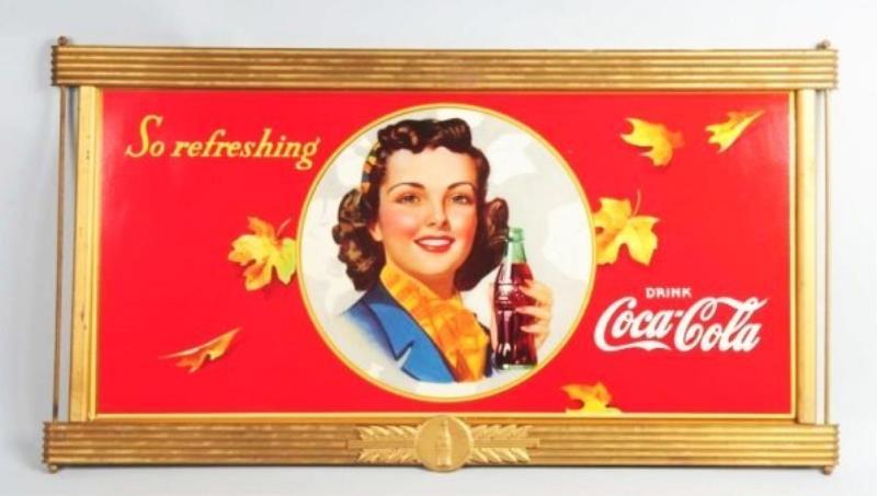 1941 Large Coca-Cola Cardboard Poster & Kay Frame