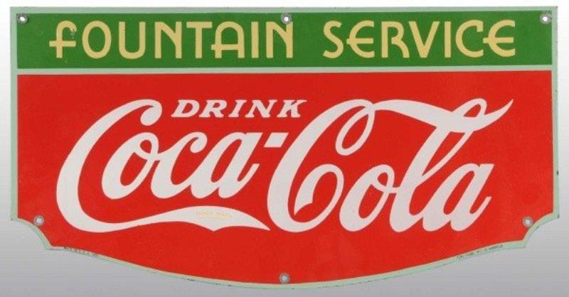 Porcelain Fountain Service Coca-Cola Sign