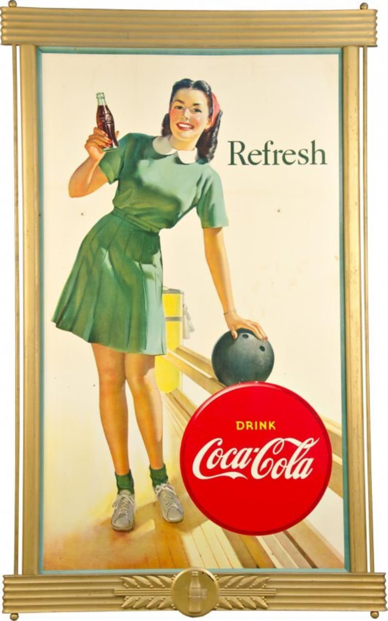 Vintage Drink Coca-Cola "Refresh" Advertisement Sign In