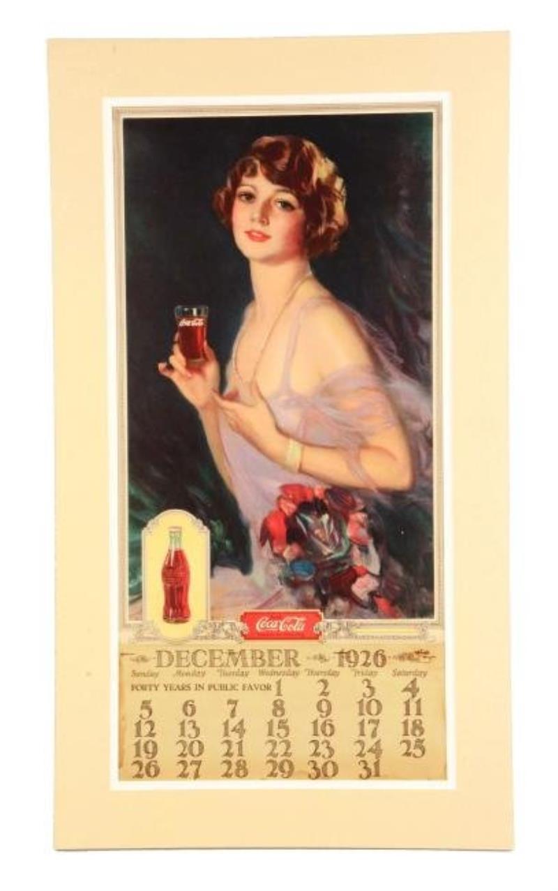 1927 Coca-Cola Calendar with Bottle