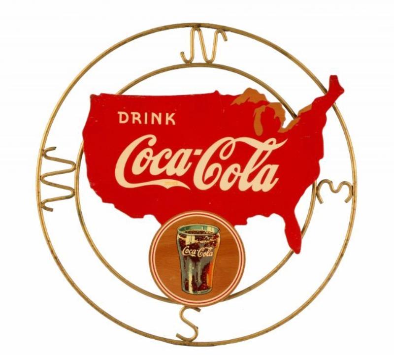 Wooden Coca-Cola Kay Displays Advertising Sign.