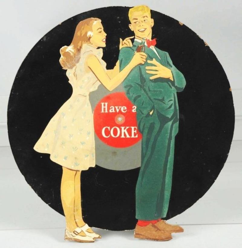 Coca-Cola Masonite Cutout Record with Teens