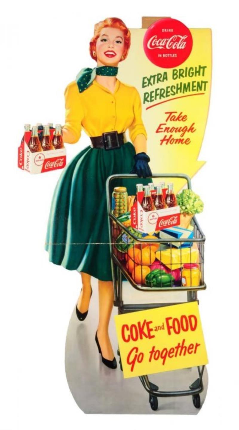 Impressive 1956 Coca - Cola Cardboard Cutout.