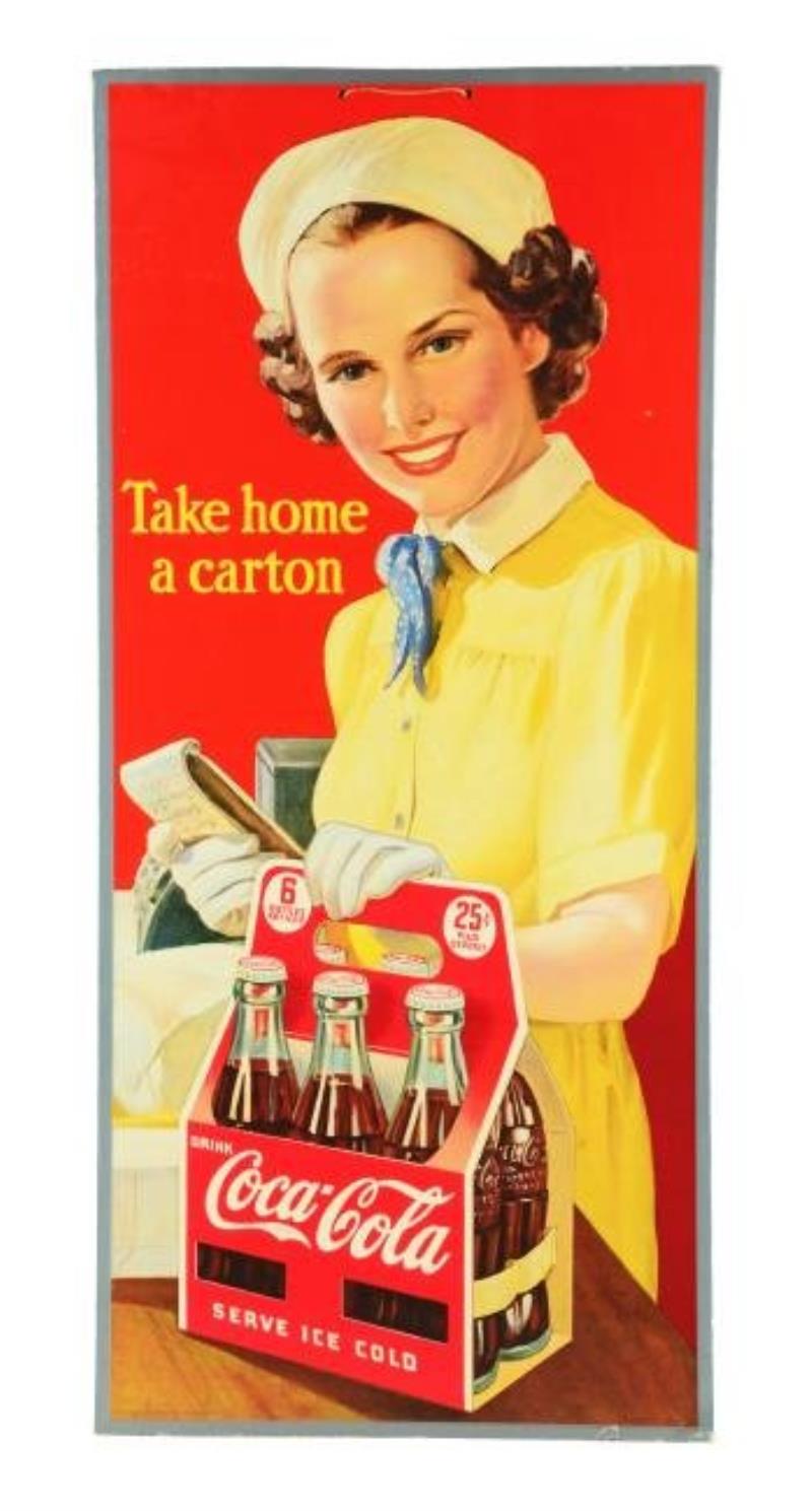 Cardboard Coca-Cola Take Home a Carton Sign