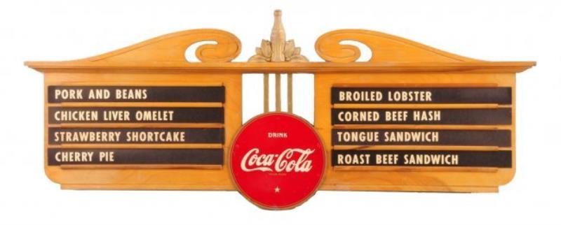 1930's - 40's Coca - Cola Wooden Menu Board
