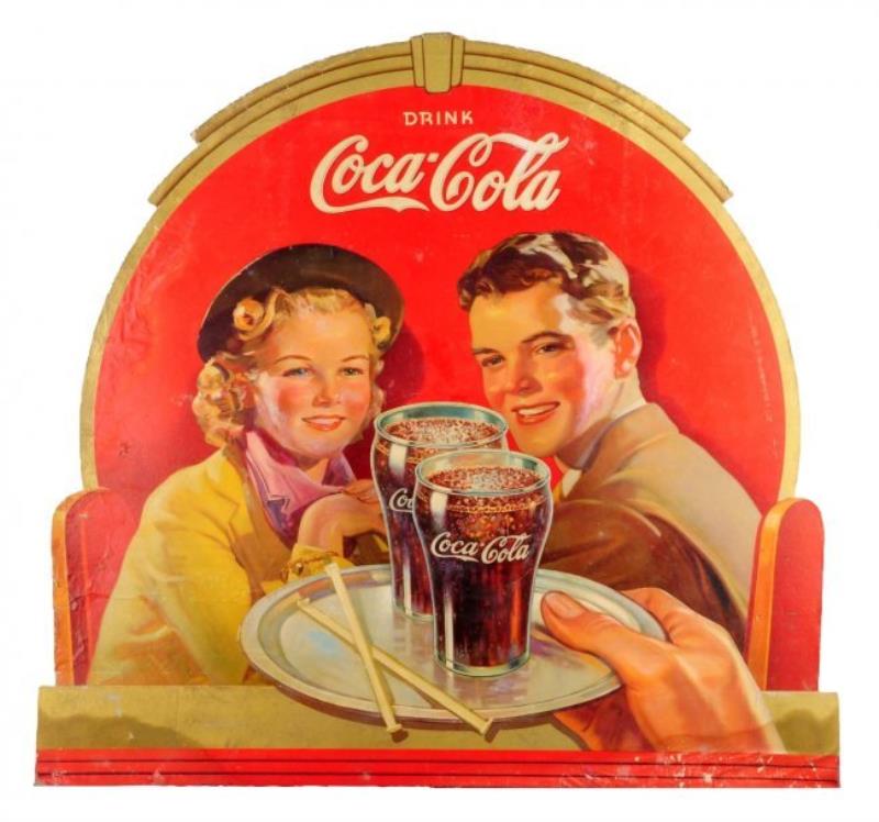 Rare 1938 Coca - Cola Cardboard Cutout.