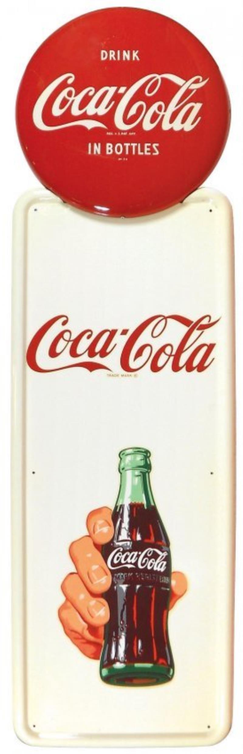 Coca-Cola sign, "Coca-Cola" w/hand holding bottle,