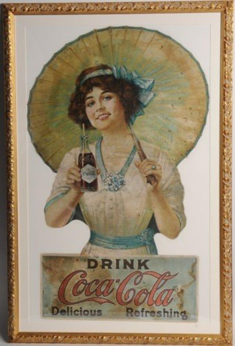 1913 COCA-COLA PARASOL GIRL CARDBOARD CUT-OUT