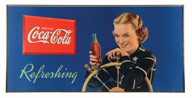 Rare 1936 Sailor Girl Coca-Cola Poster.
