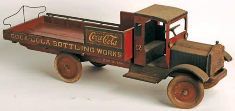 Wood and tin Coca-Cola flatbed Toy Truck