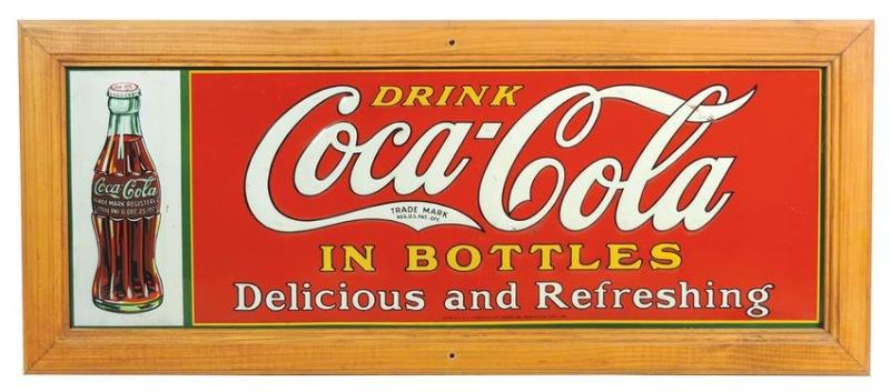 Coca-Cola sign, "Drink Coca-Cola in Bottles Delicious