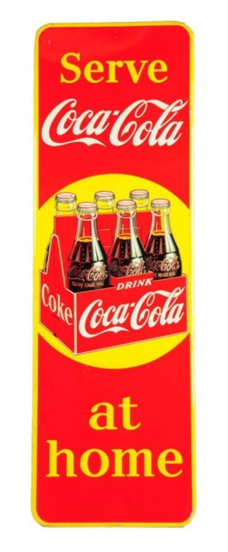 1950 Coca - Cola Tin 6 Pack Sign