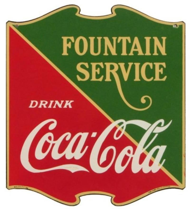 Coca Cola Fountain Service Porcelain Sign