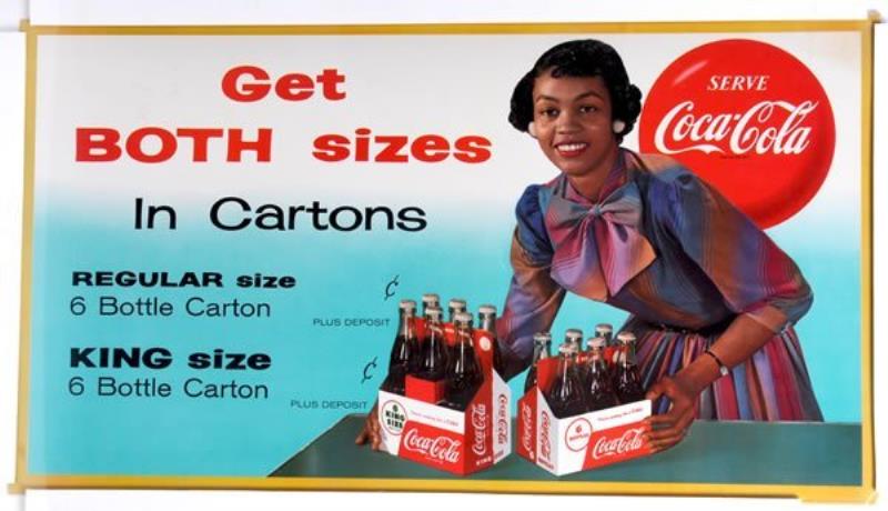 1956 COCA-COLA SMALL HORIZONTAL CARDBOARD POSTER