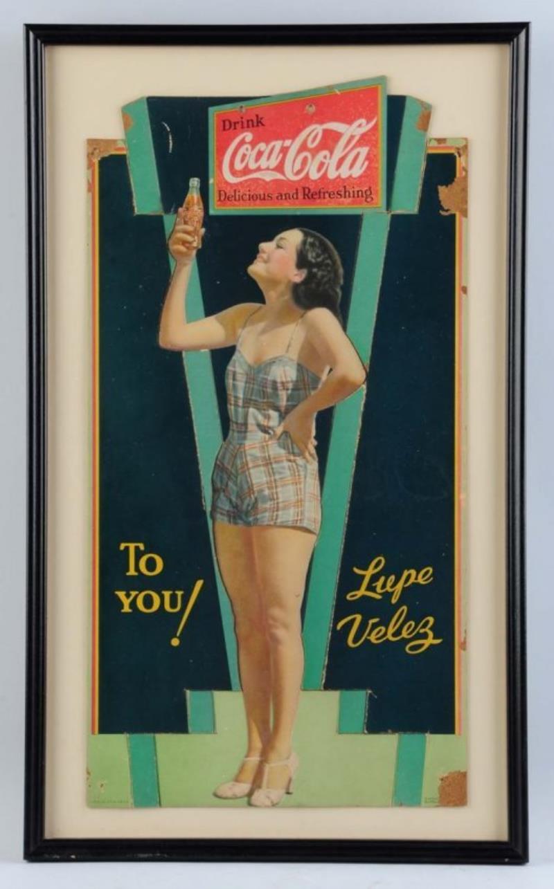1920's Lupe Velez Cardboard Coca Cola Cut Out