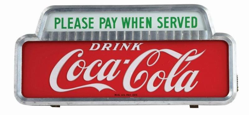 COCA-COLA COUNTER TOP LIGHT-UP ADVERTISING SIGN.