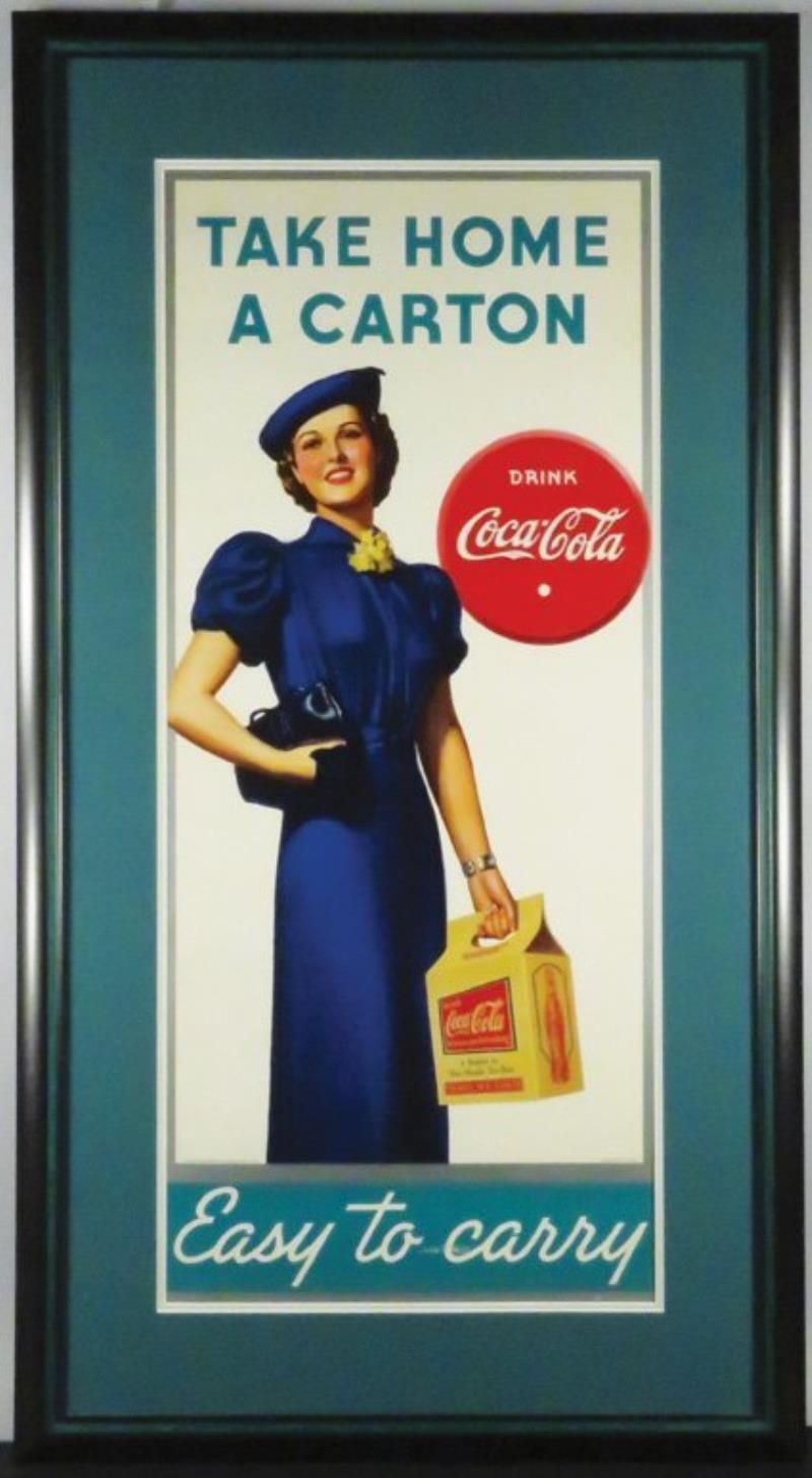 1938 Coca Cola Cardboard Sign, Cardboard Carton
