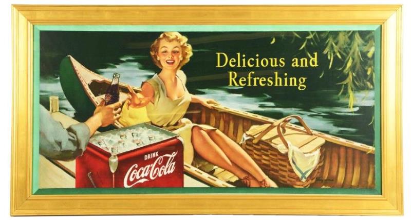 Framed Coca-Cola "Delicious and Refreshing" Advertising