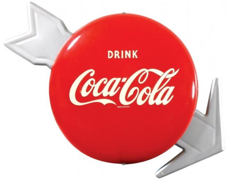 Coca-Cola sign, "Drink Coca-Cola", red button