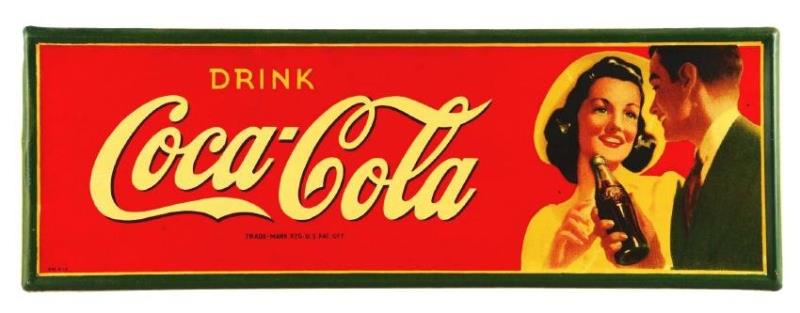 Coca-Cola Self Framed Tin Advertising Sign.