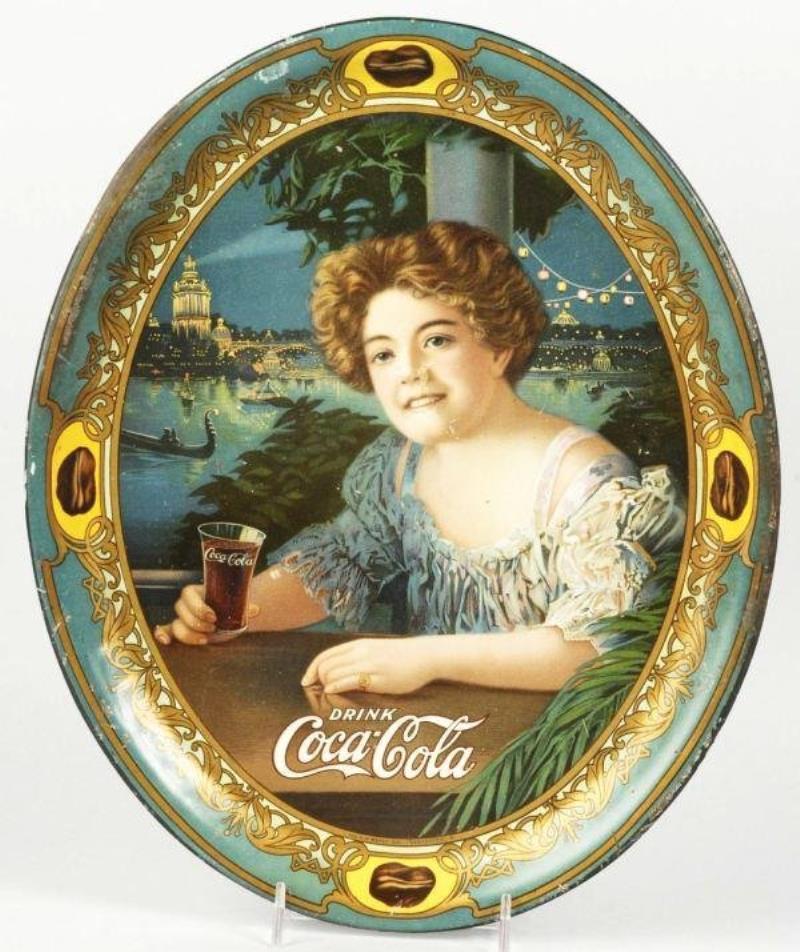 1909 Tin Coca-Cola Oval Serving Tray Value & Price Guide