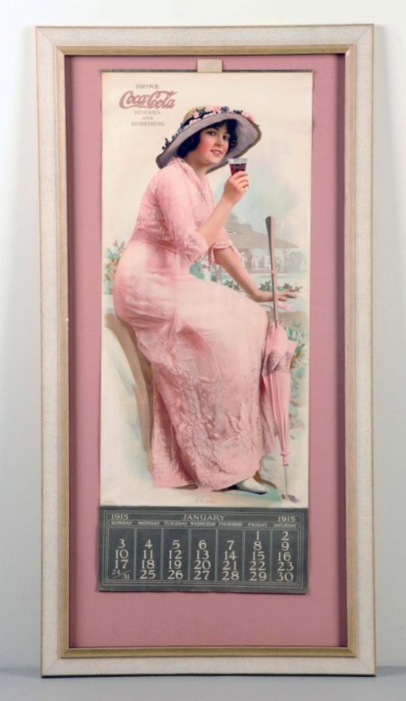 Impressive 1915 Coca-Cola Framed Calendar.