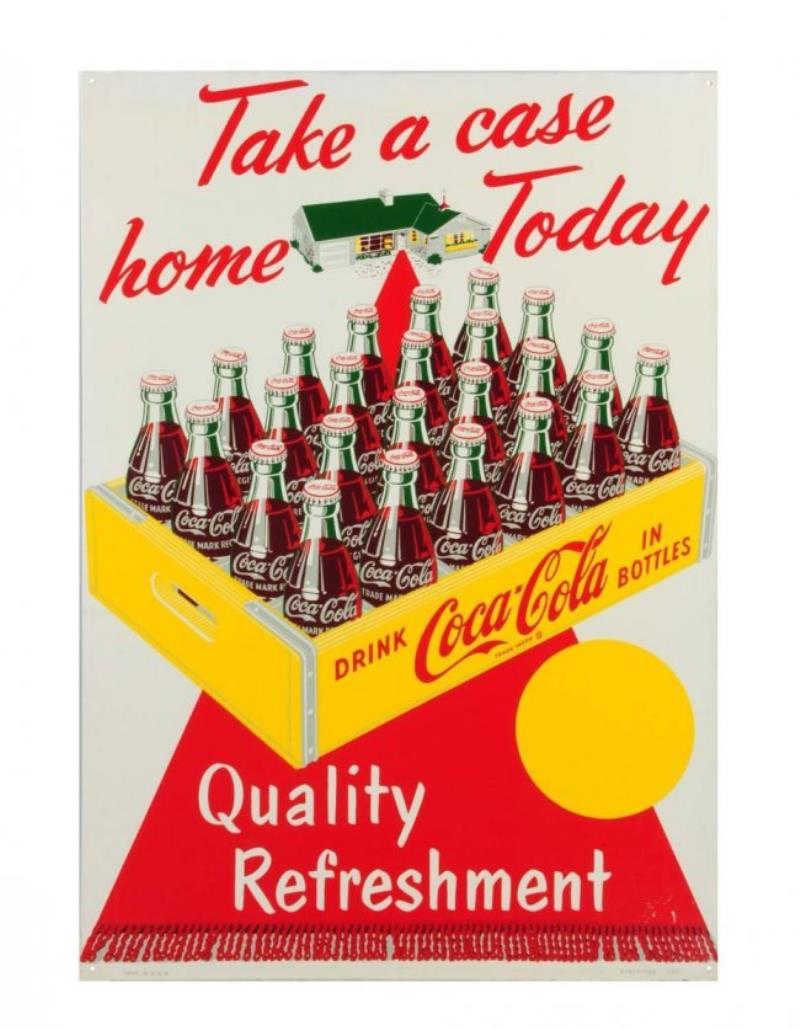 1950's Coca - Cola Tin Case Sign