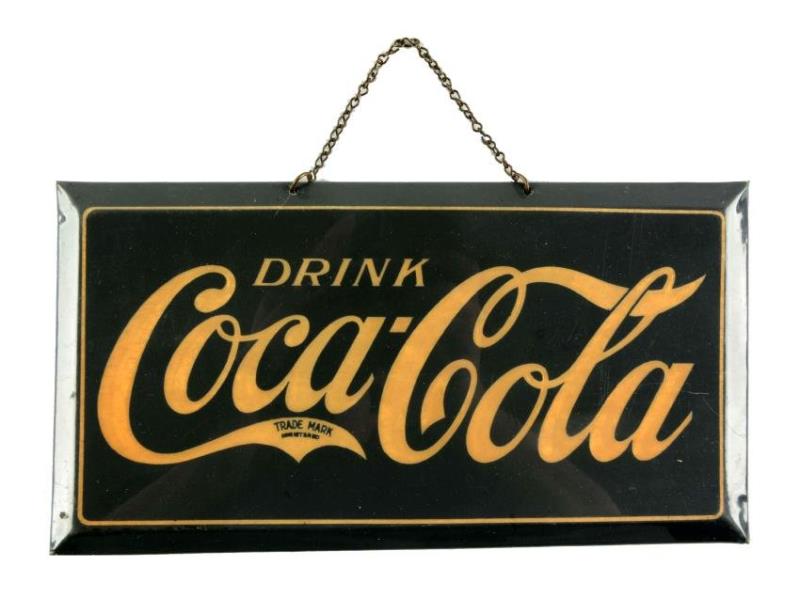 1920's Coca-Cola Celluloid Over Tin Advertising Sign.