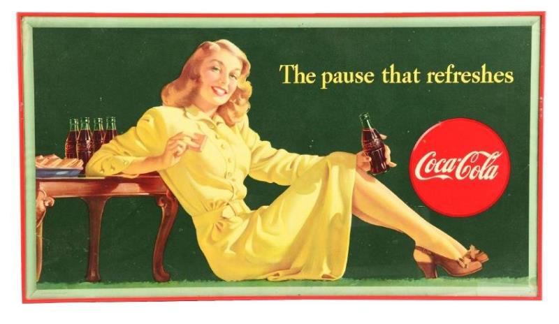Framed Coca-Cola Advertising Sign.