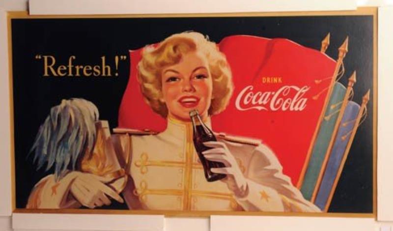 1952 Coca-Cola cardboard sign
