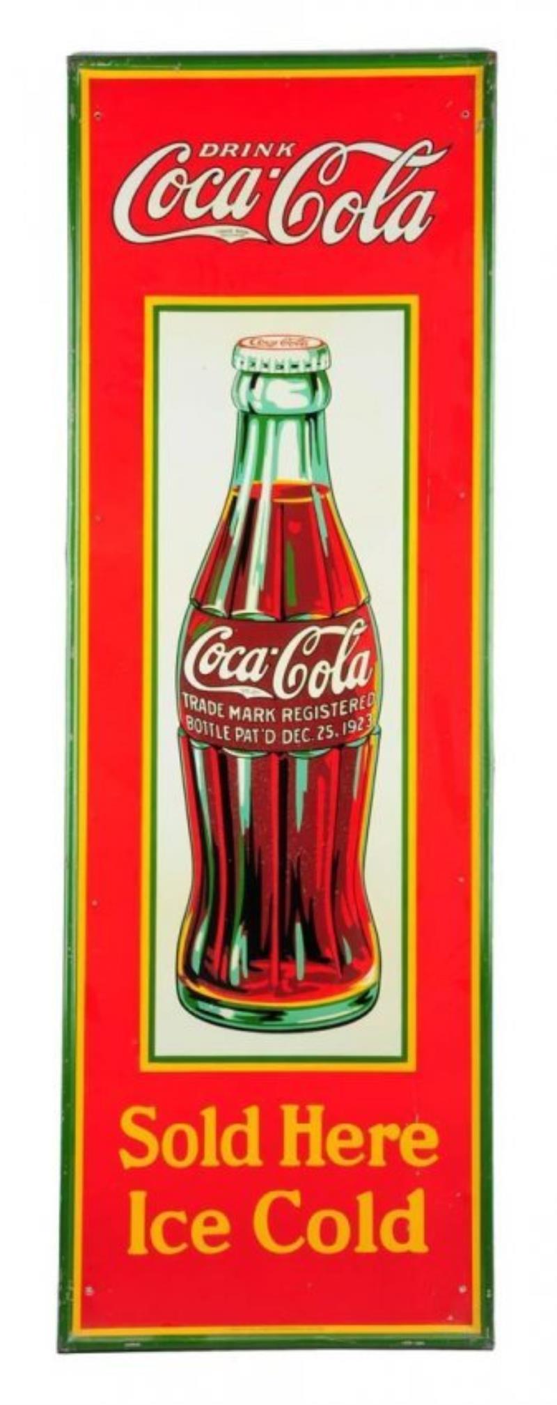 1920's Self Framed Tin Coca - Cola Sign.