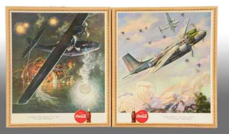 Set of Cardboard Coca-Cola WWII Airplane Hangers.