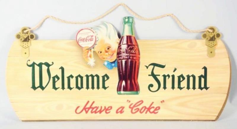 1944 Coca-Cola Cardboard Embossed Cutout Sign.