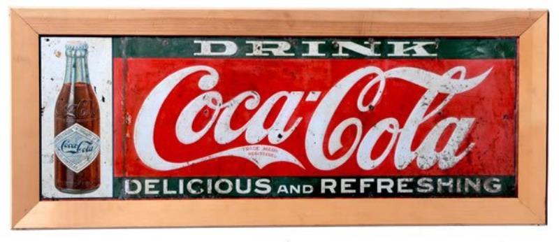1907-1912 RARE COCA-COLA EMBOSSED TIN SIGN
